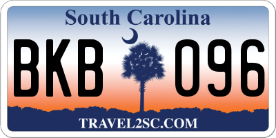 SC license plate BKB096