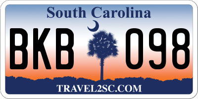 SC license plate BKB098