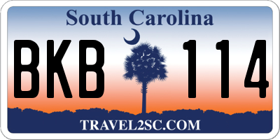 SC license plate BKB114