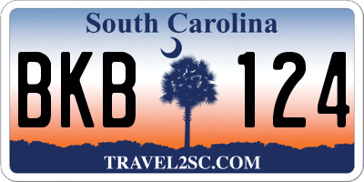 SC license plate BKB124