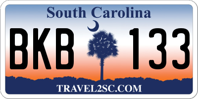 SC license plate BKB133