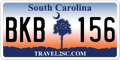 SC license plate BKB156