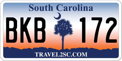 SC license plate BKB172