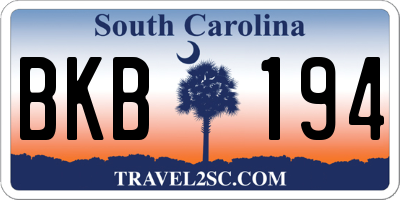 SC license plate BKB194