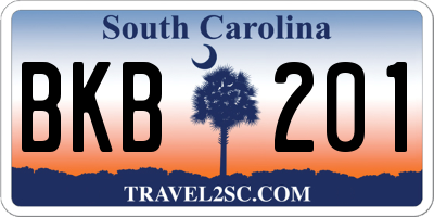 SC license plate BKB201