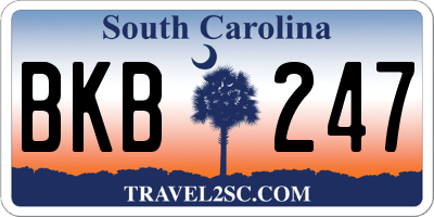 SC license plate BKB247