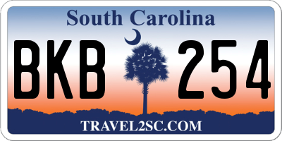 SC license plate BKB254