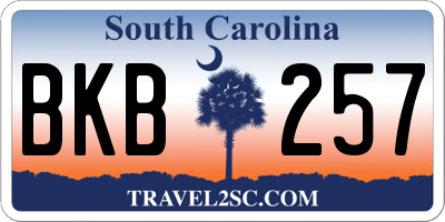 SC license plate BKB257