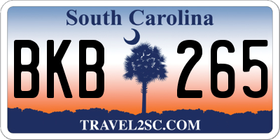 SC license plate BKB265