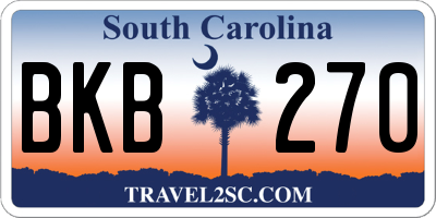 SC license plate BKB270