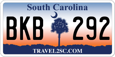 SC license plate BKB292