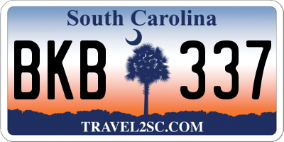 SC license plate BKB337