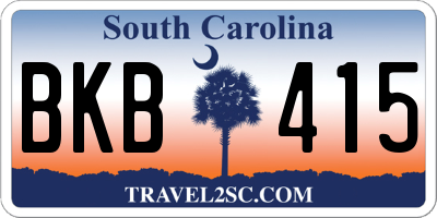 SC license plate BKB415