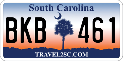 SC license plate BKB461