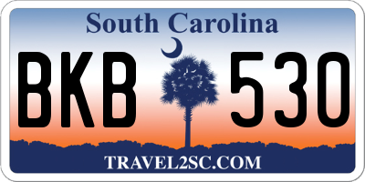 SC license plate BKB530