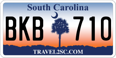 SC license plate BKB710