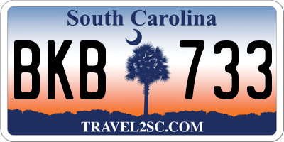 SC license plate BKB733