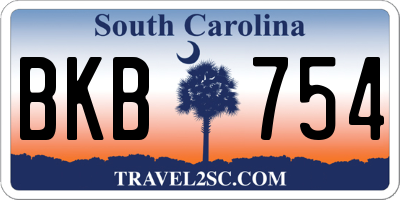 SC license plate BKB754
