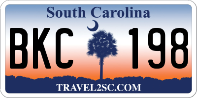 SC license plate BKC198