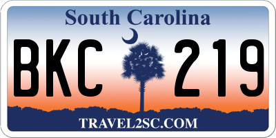 SC license plate BKC219
