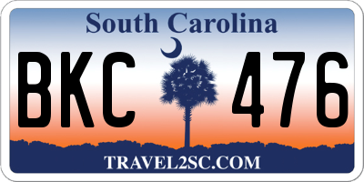 SC license plate BKC476