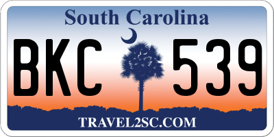 SC license plate BKC539
