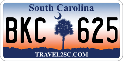 SC license plate BKC625