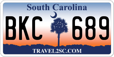 SC license plate BKC689