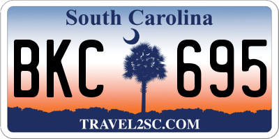 SC license plate BKC695