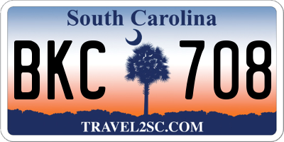 SC license plate BKC708