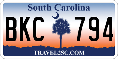 SC license plate BKC794