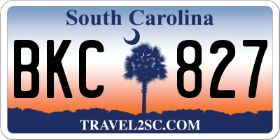SC license plate BKC827