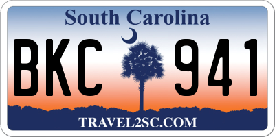 SC license plate BKC941