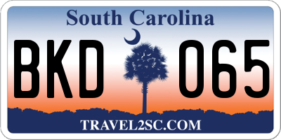 SC license plate BKD065
