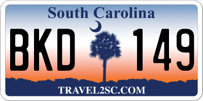 SC license plate BKD149