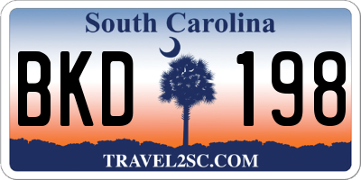 SC license plate BKD198