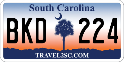 SC license plate BKD224