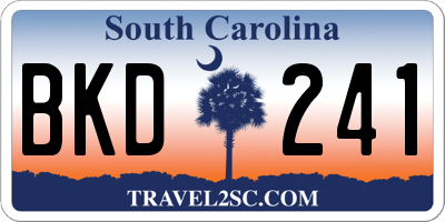 SC license plate BKD241