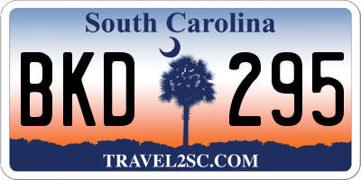 SC license plate BKD295