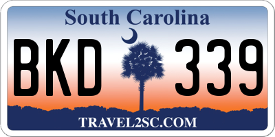 SC license plate BKD339
