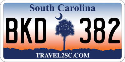 SC license plate BKD382