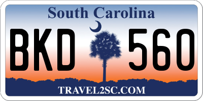 SC license plate BKD560