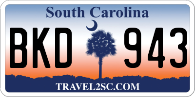 SC license plate BKD943