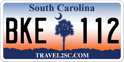 SC license plate BKE112