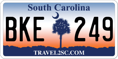 SC license plate BKE249