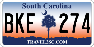 SC license plate BKE274
