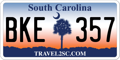 SC license plate BKE357