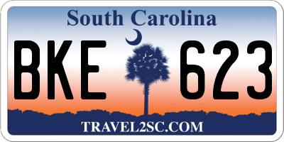 SC license plate BKE623