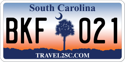 SC license plate BKF021