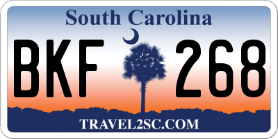SC license plate BKF268